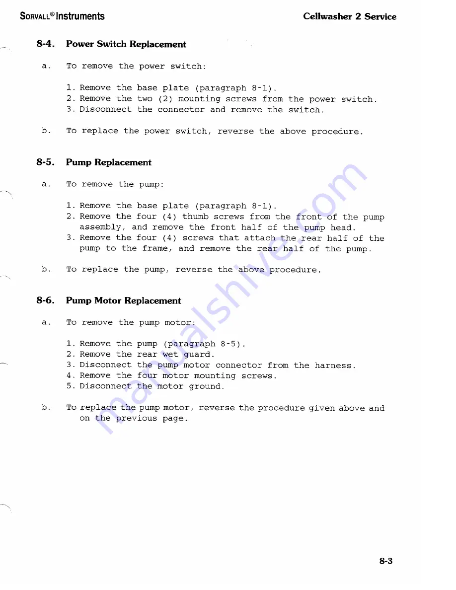 Sorvall Cellwasher 2 Service Manual Download Page 98