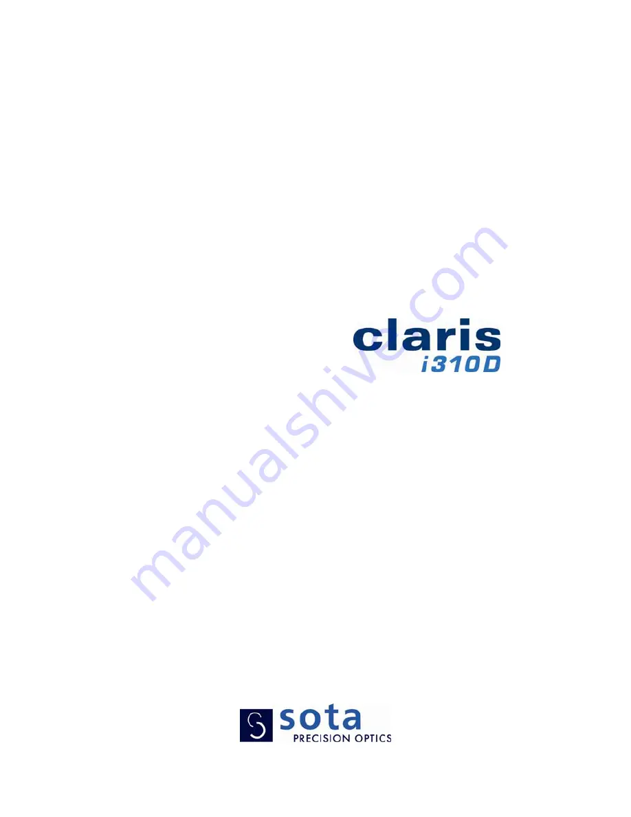 Sota Claris i310D User Manual Download Page 1