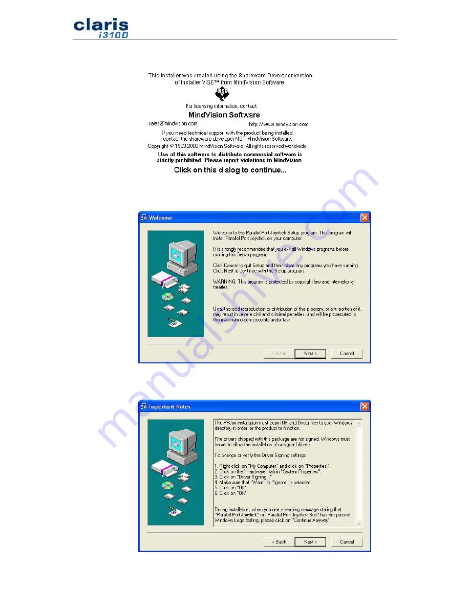 Sota Claris i310D User Manual Download Page 16