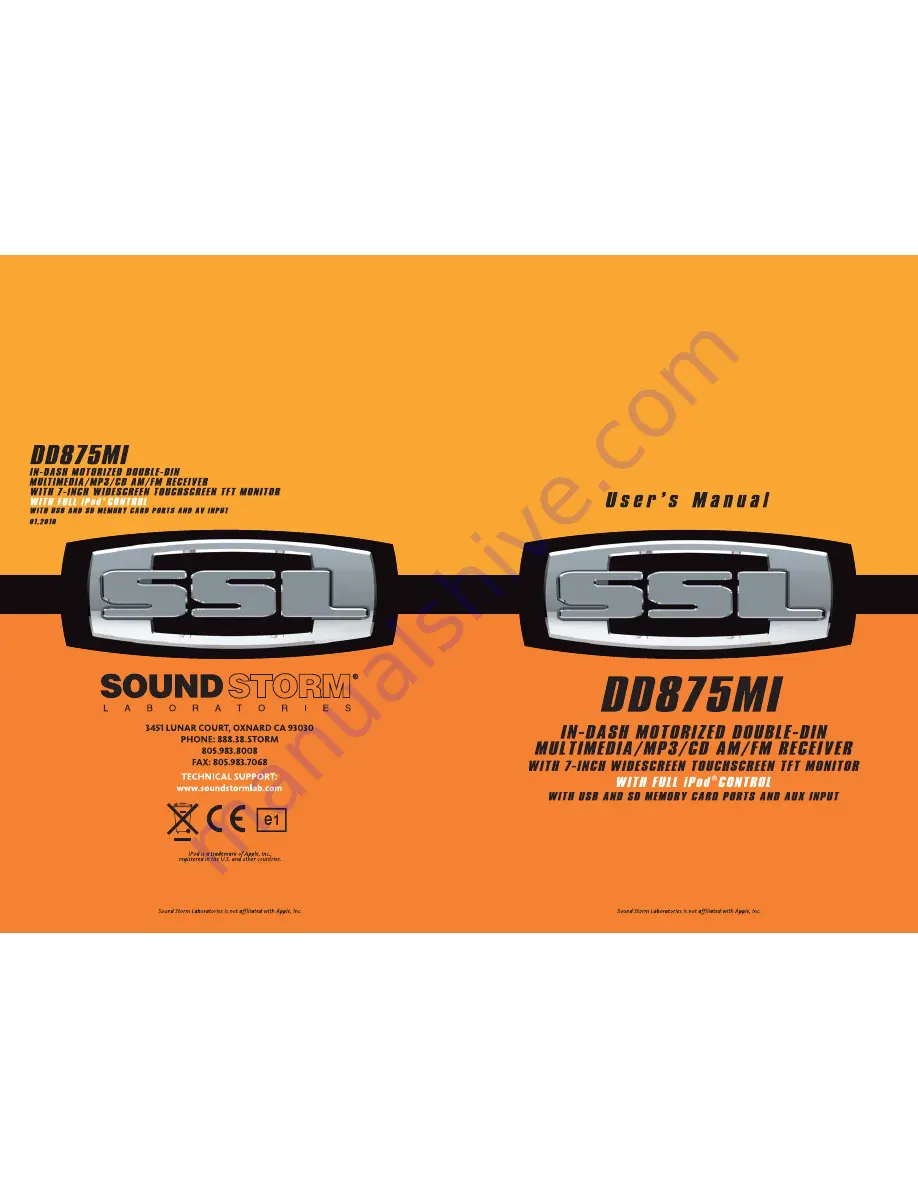 Sound Storm DD875MI Скачать руководство пользователя страница 1