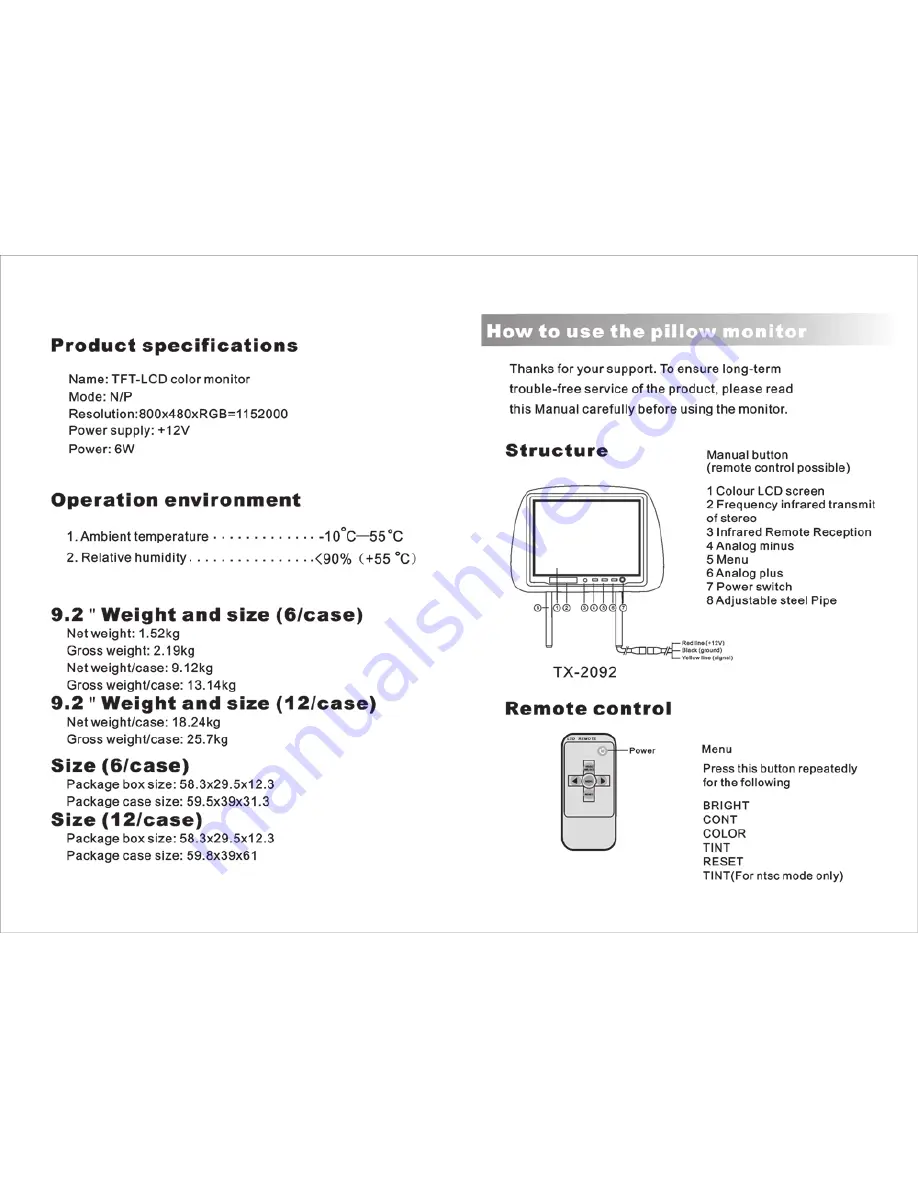 Sound Storm HR92S User Manual Download Page 2