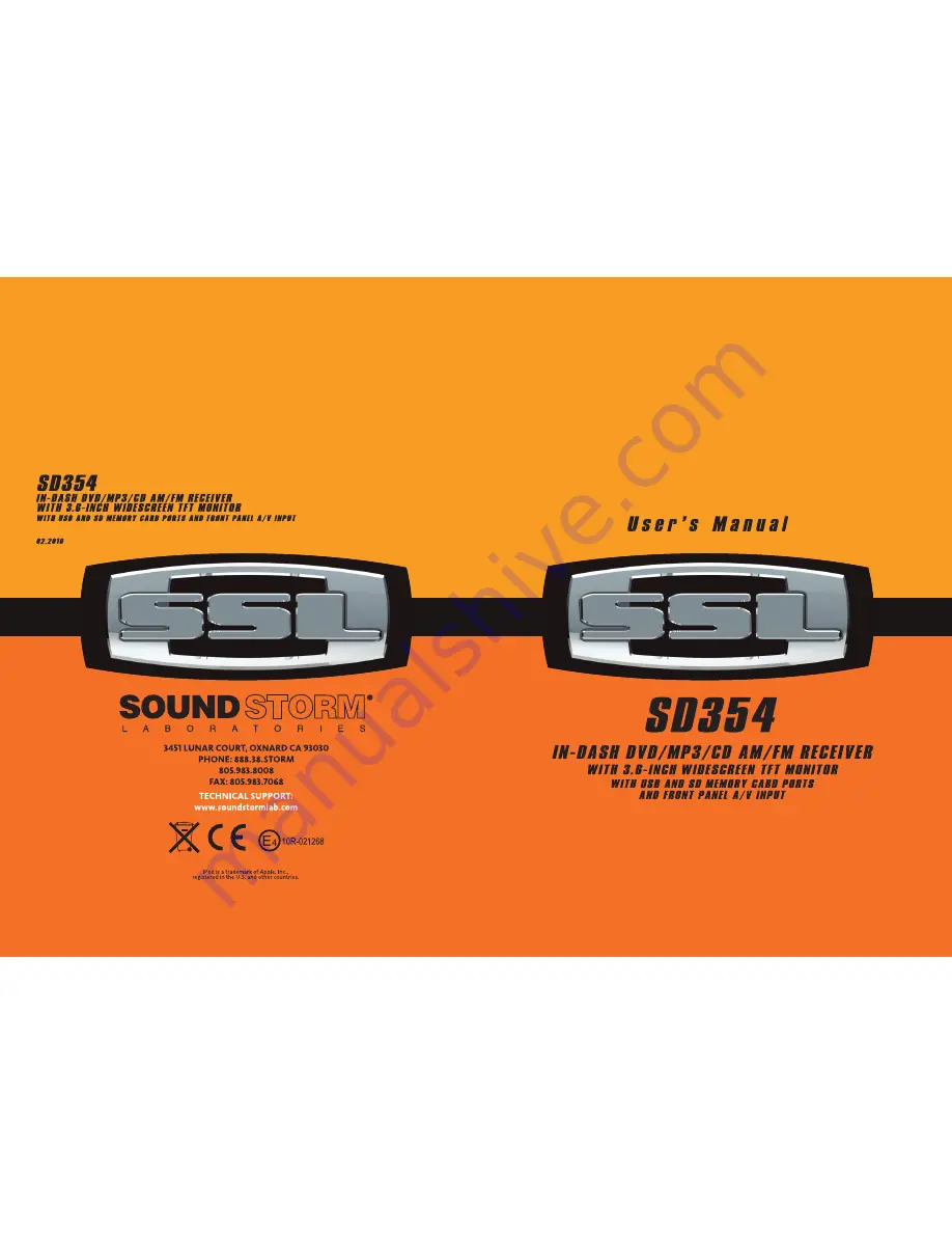 Sound Storm SD354 Скачать руководство пользователя страница 1