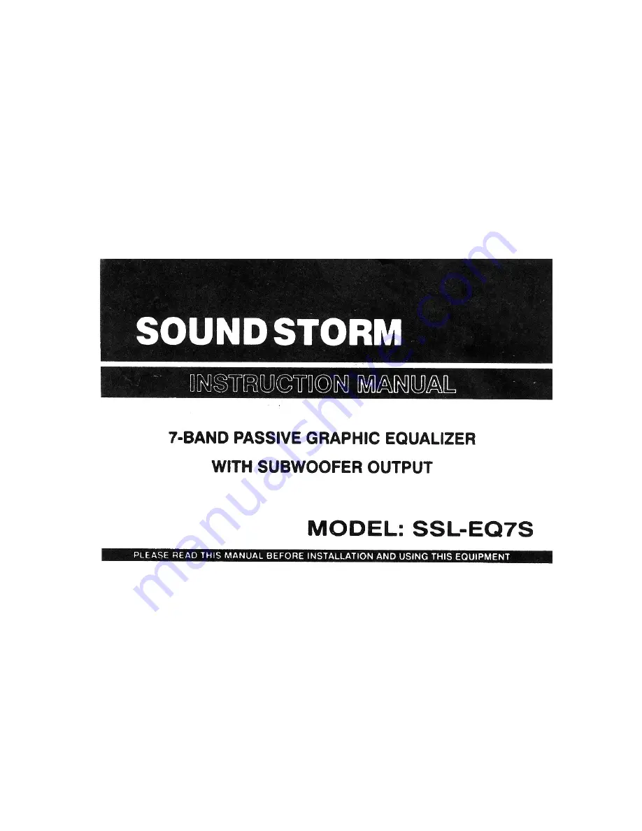 Sound Storm SSL-EQ7S Instruction Manual Download Page 1