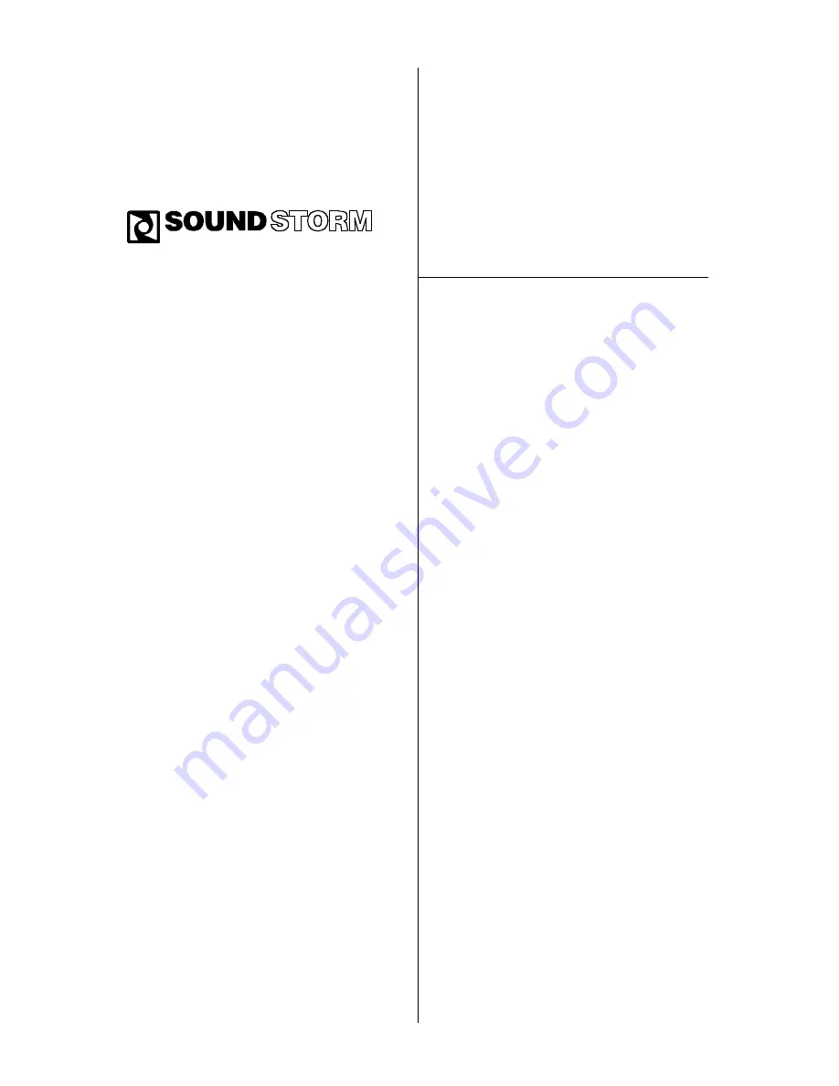 Sound Storm SSV11.3F User Manual Download Page 1