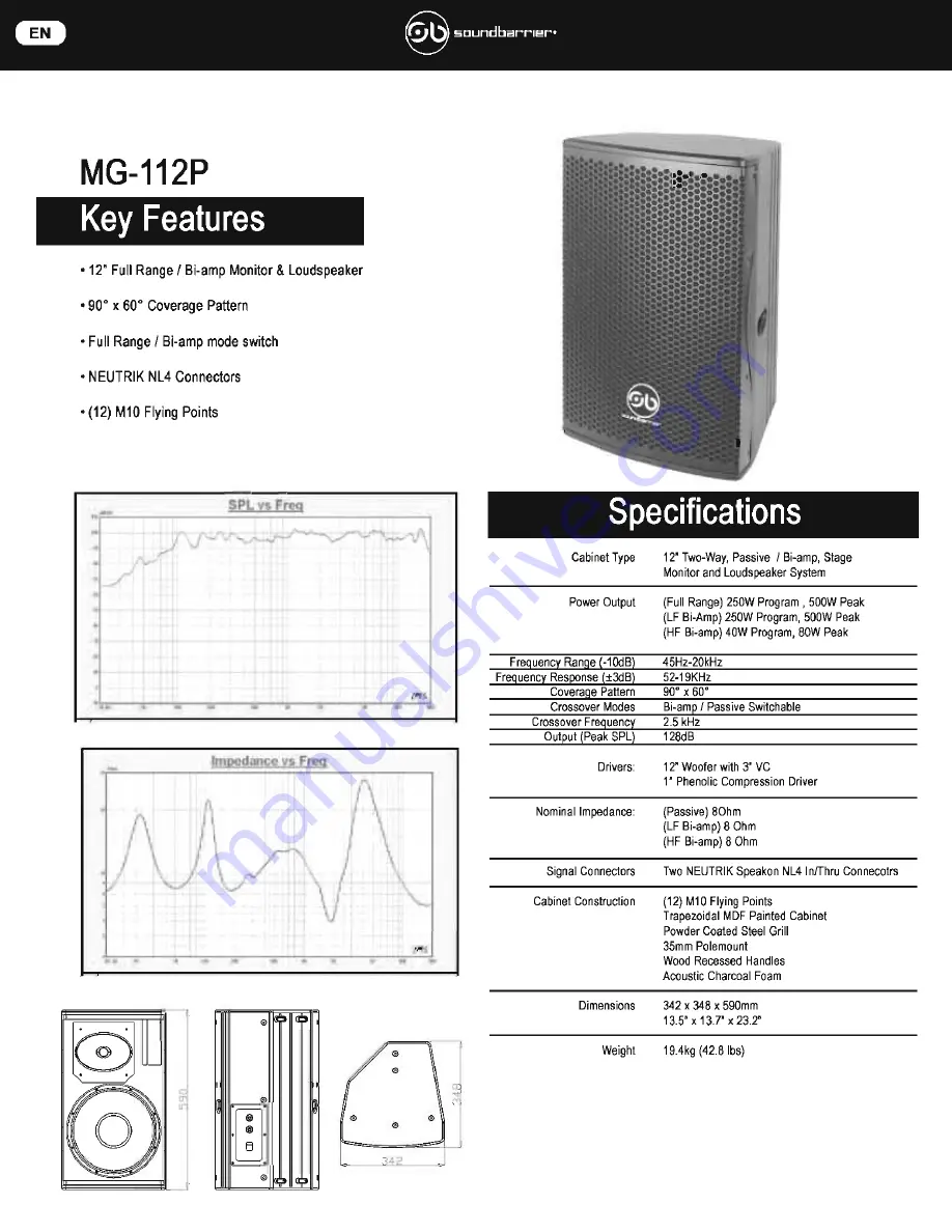 Soundbarrier MG112A Operation Manual Download Page 6