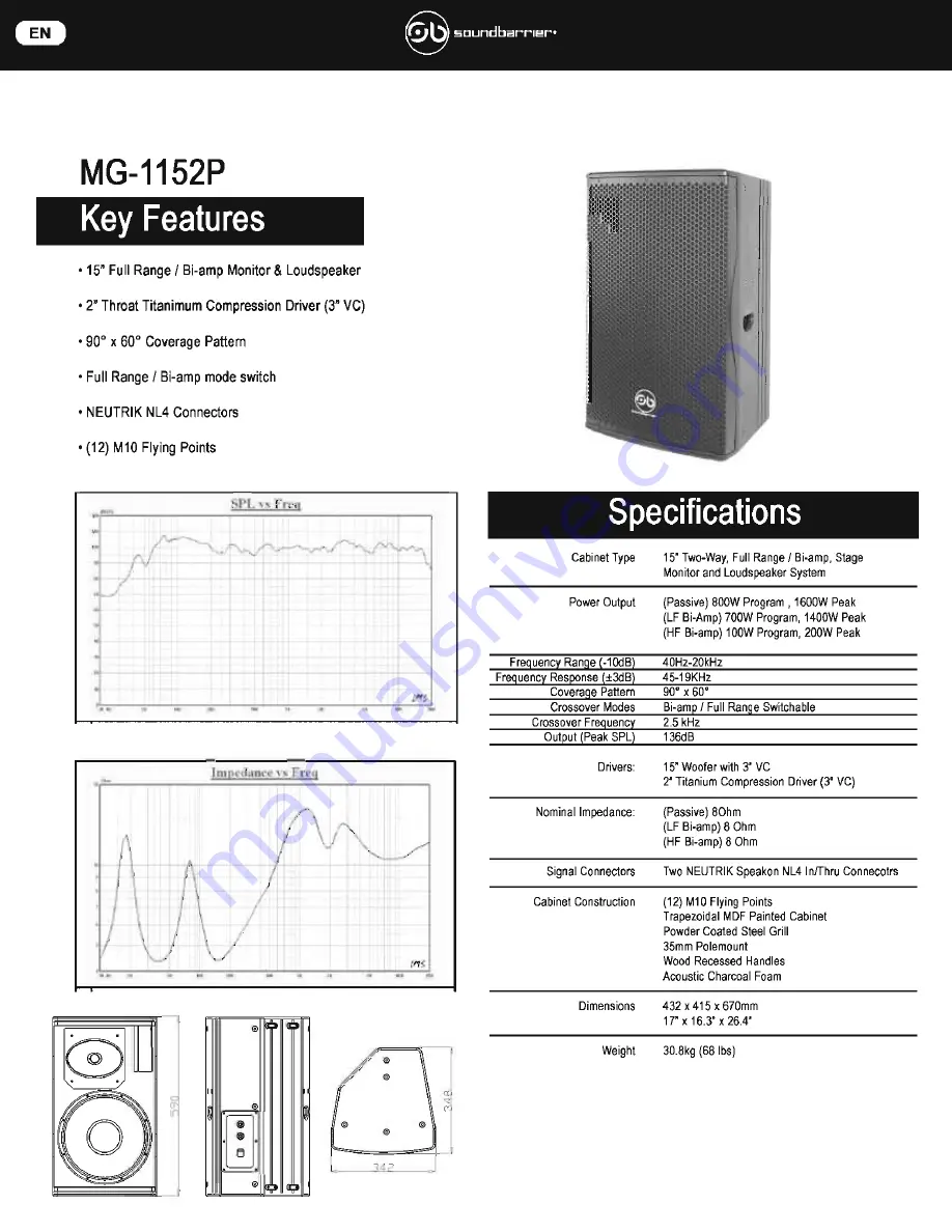 Soundbarrier MG112A Operation Manual Download Page 10