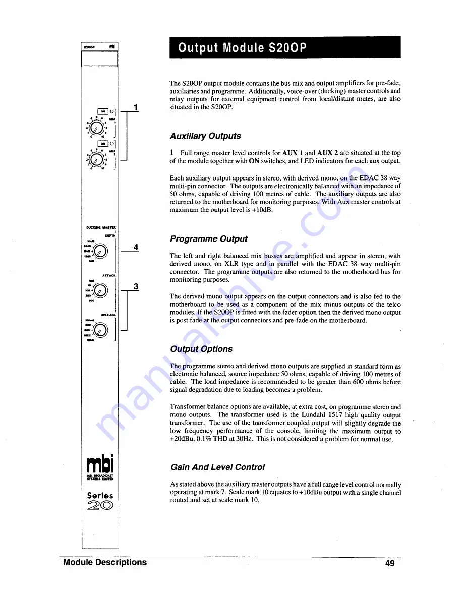 SoundCraft MBI Series 20 User Manual Download Page 53