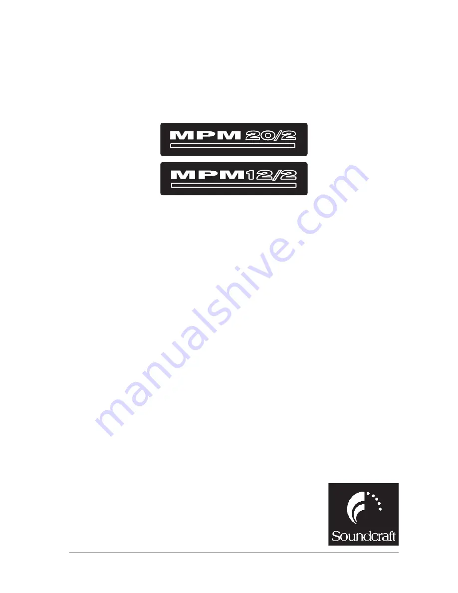 SoundCraft MPM 12/2 User Manual Download Page 1