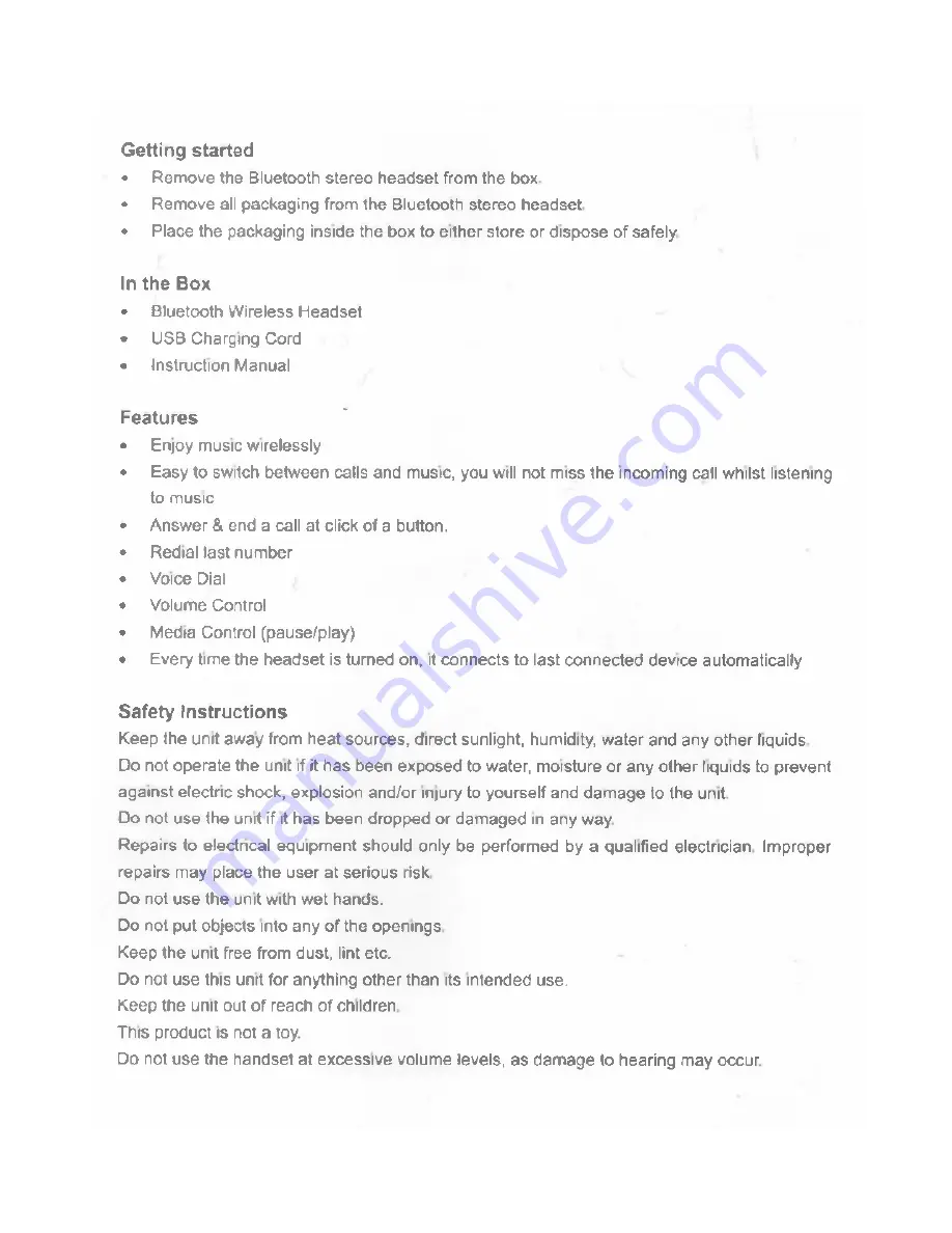 SoundLogic BFH-8/5538 Instruction Manual Download Page 2