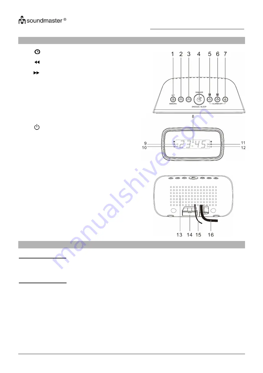 SOUNDMASTER UR106 Manual Download Page 13