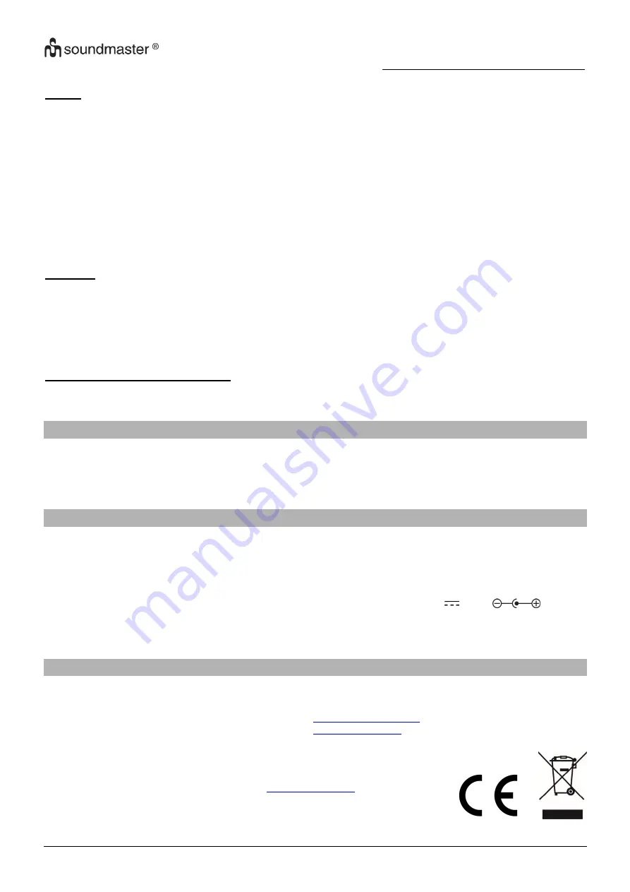 SOUNDMASTER UR210 Manual Download Page 70