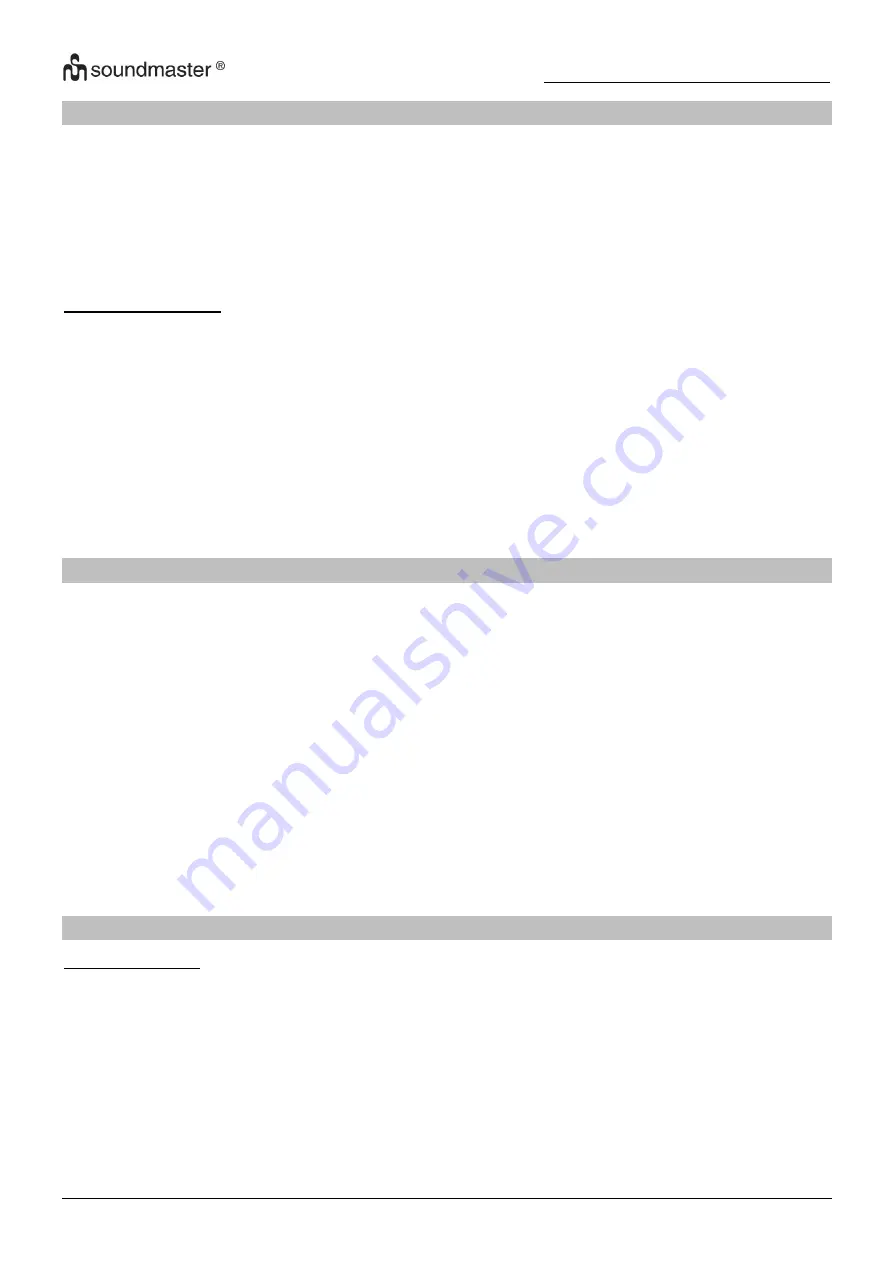 SOUNDMASTER UR230WE Manual Download Page 16