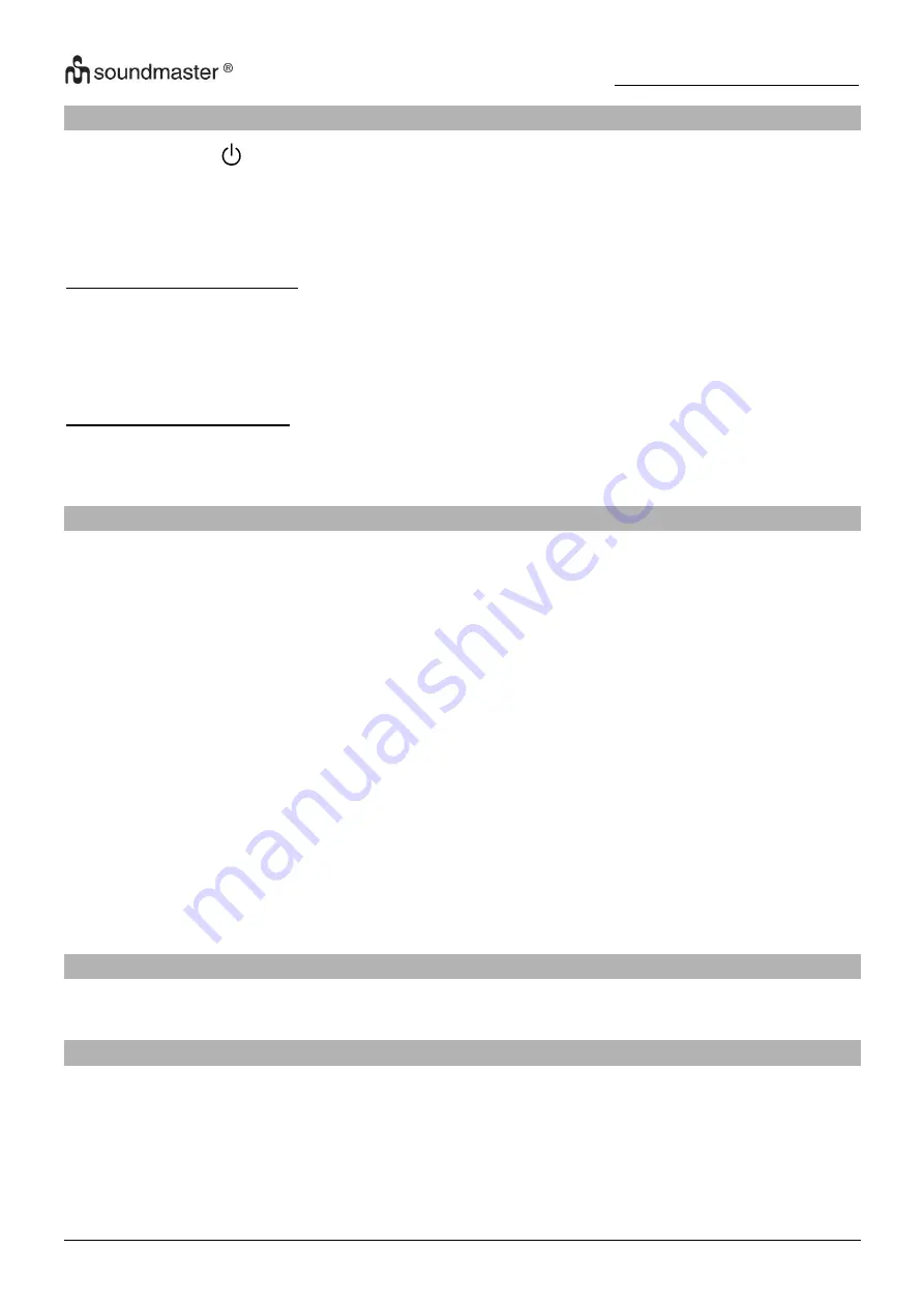 SOUNDMASTER UR800 Manual Download Page 10