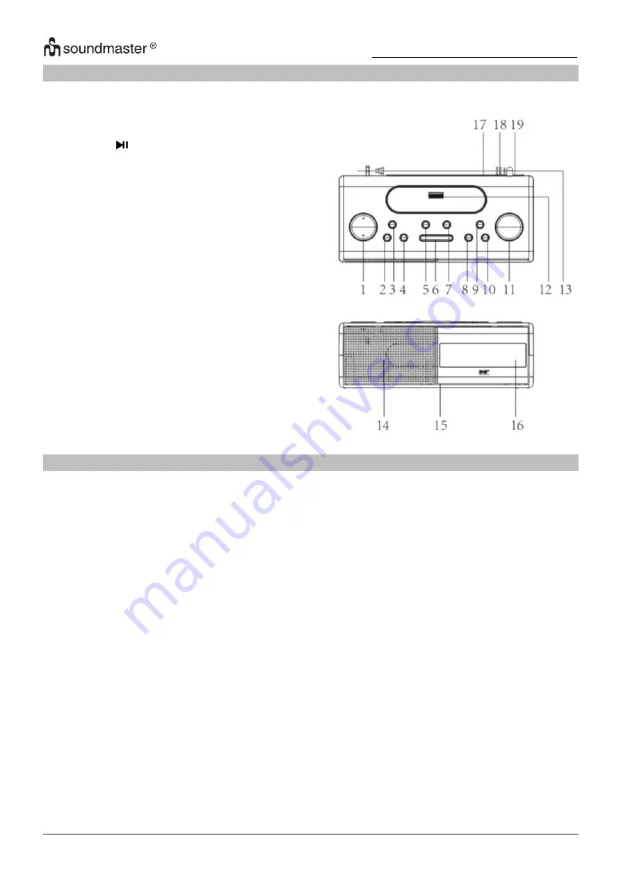 SOUNDMASTER UR8350WE Instruction Manual Download Page 14