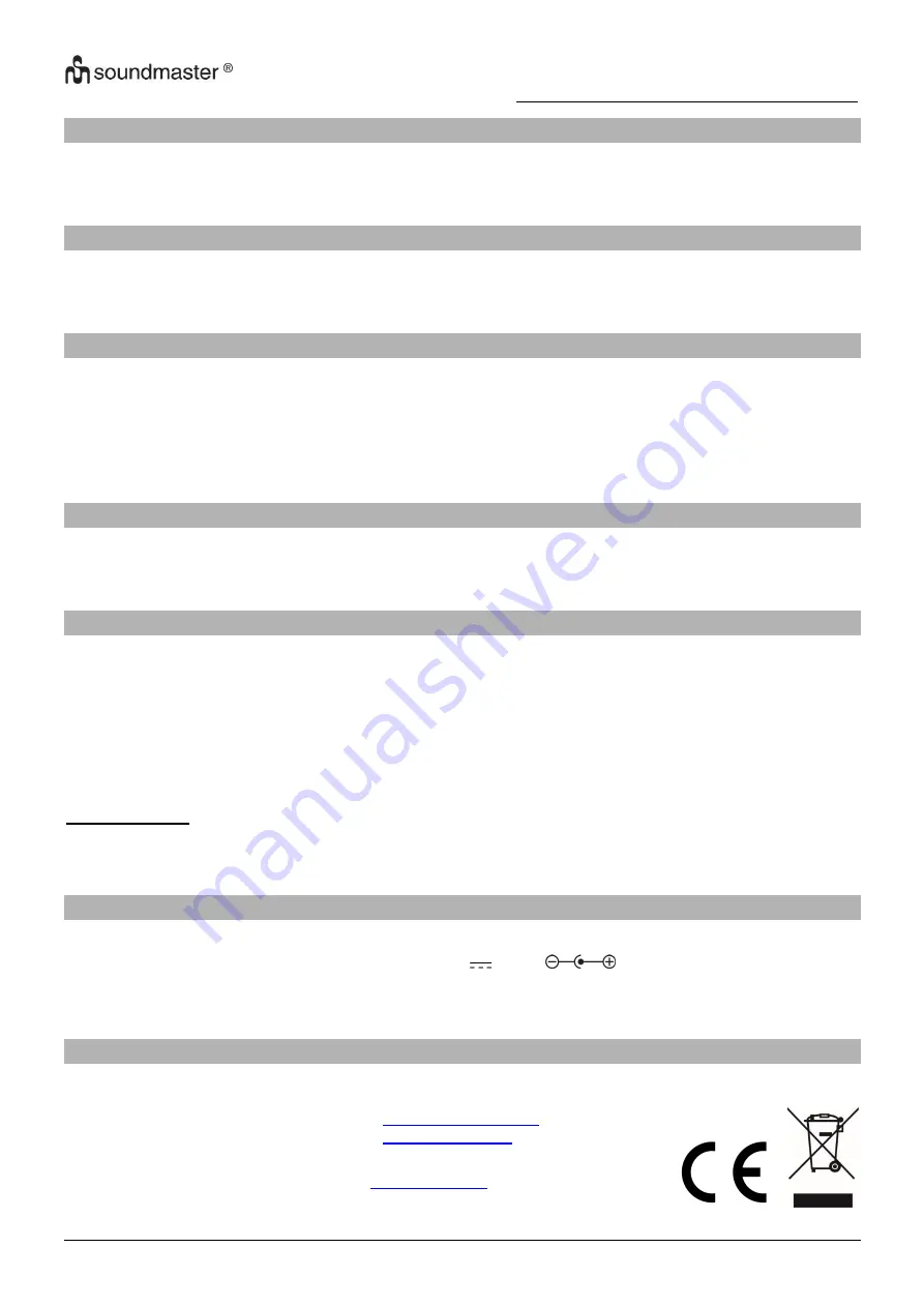 SOUNDMASTER UR8800 Manual Download Page 13