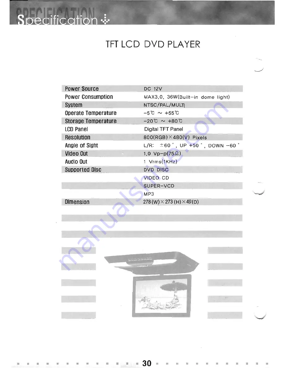 Soundstream TFT LCD DVD Player Скачать руководство пользователя страница 30