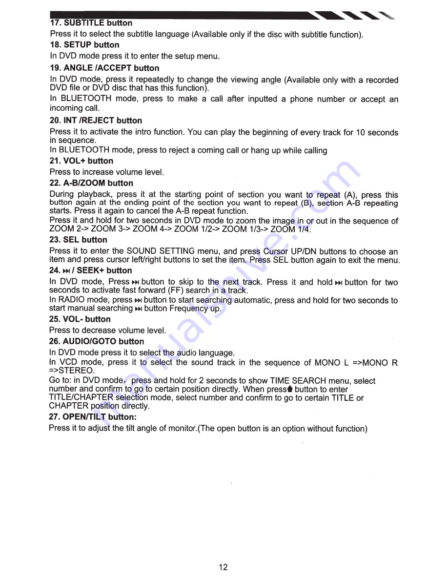 Soundstream VR-732 Owner'S Manual Download Page 12