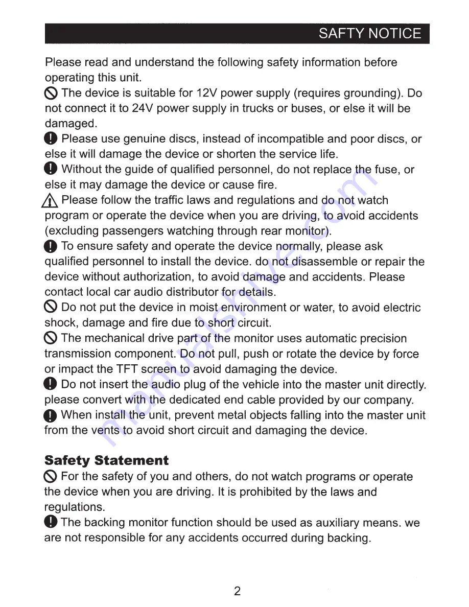 Soundstream VR-74H2B Operation Instructions Manual Download Page 4