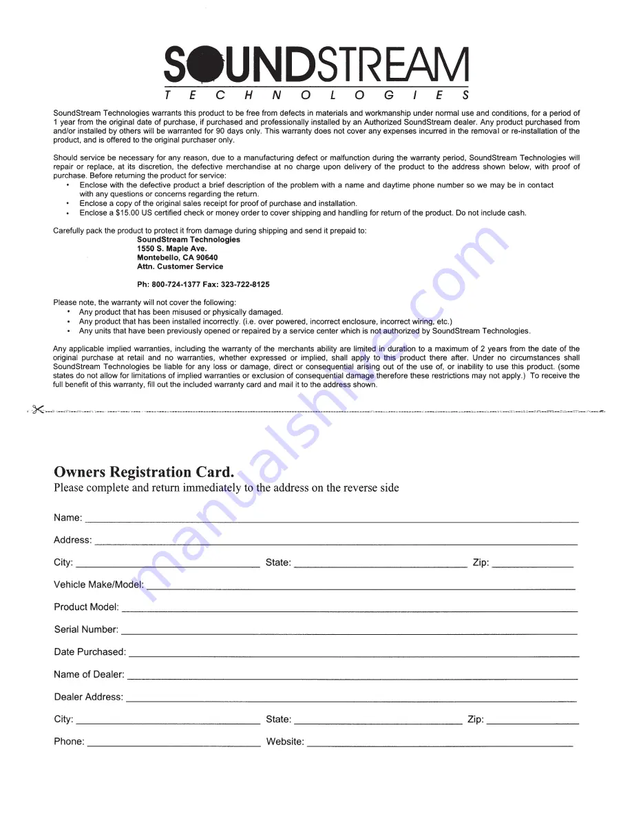 Soundstream VR-74H2B Operation Instructions Manual Download Page 31