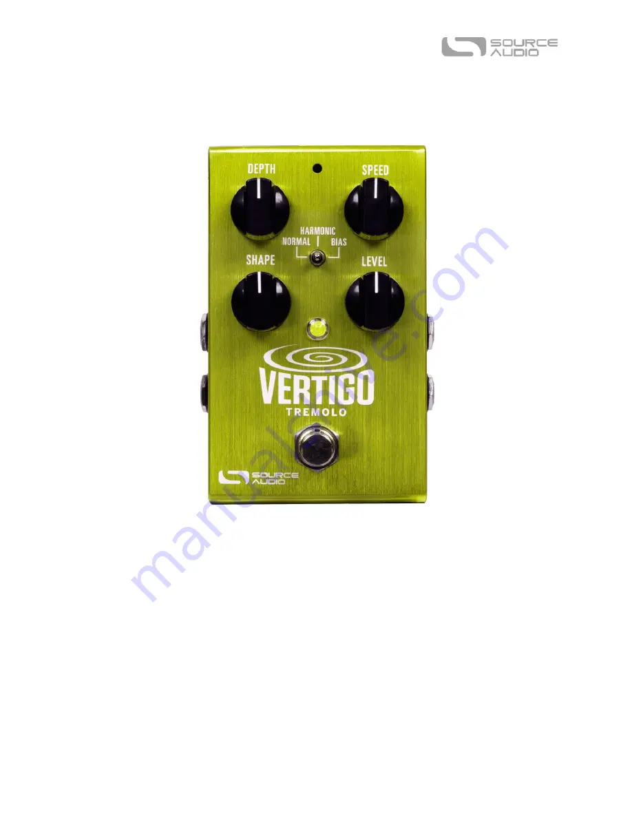 Source Audio Vertigo Tremolo Скачать руководство пользователя страница 1