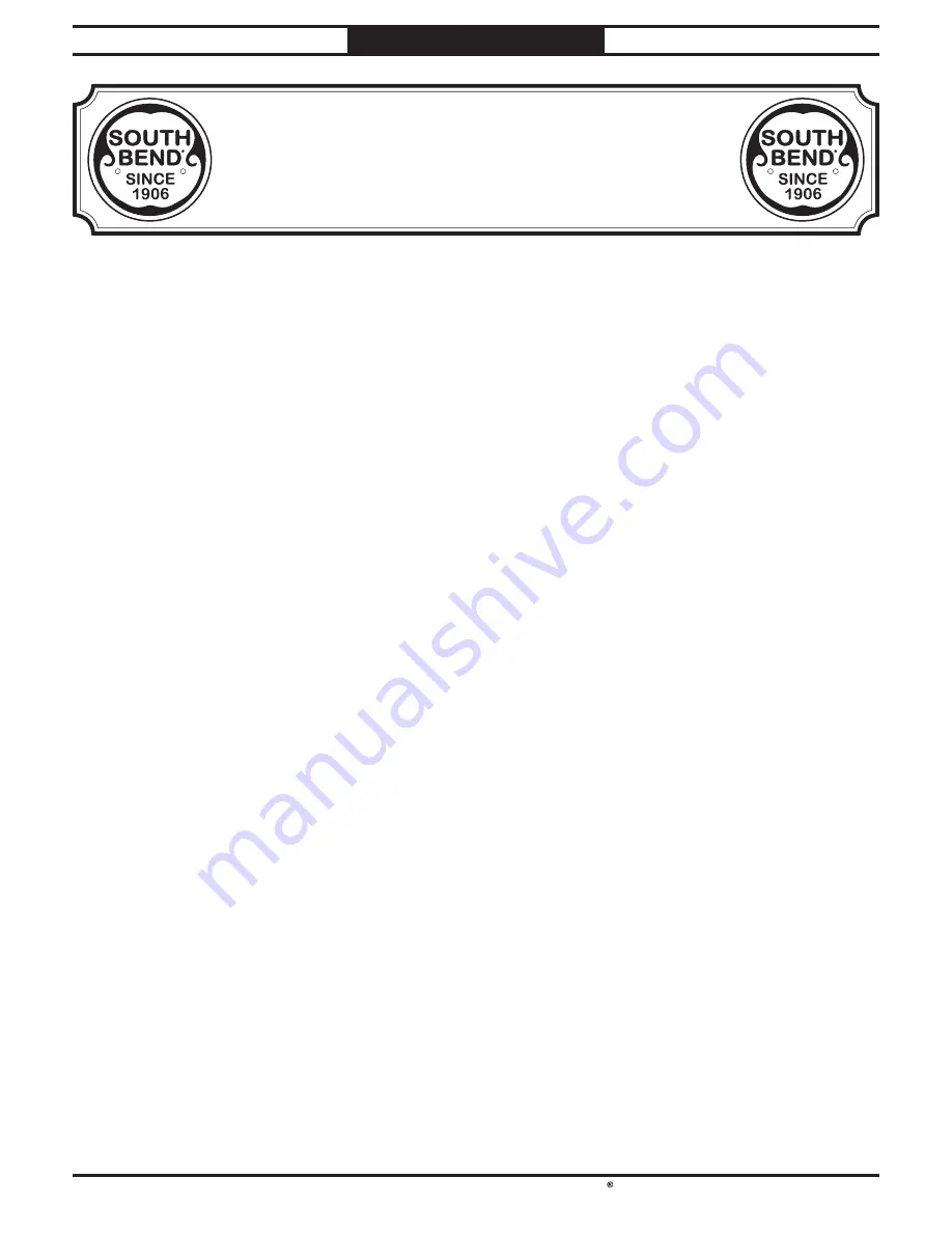 South Bend Tools SB1125 Owner'S Manual Download Page 7