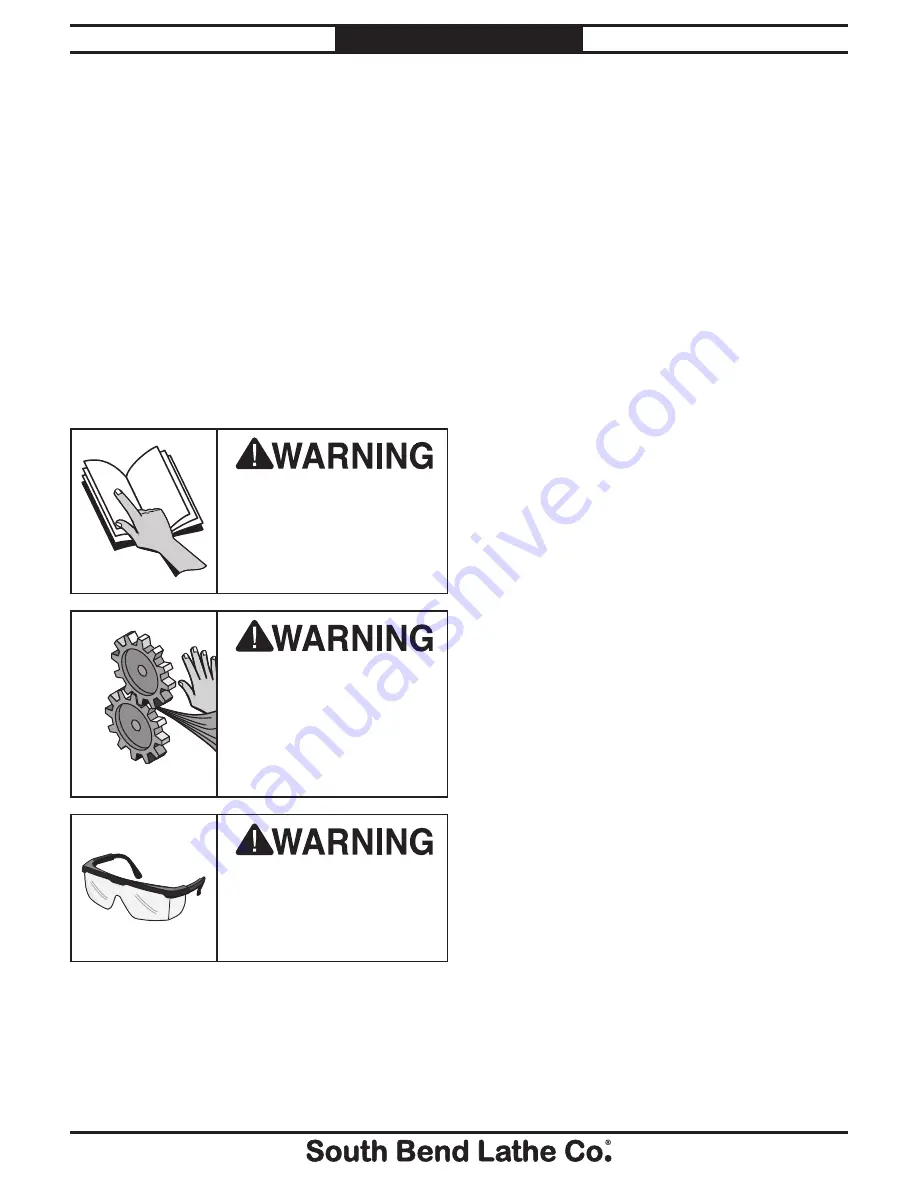 South bend SB1018 Owner'S Manual Download Page 22