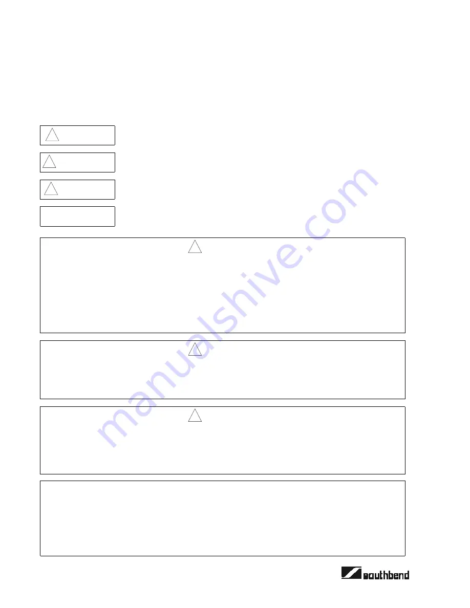 Southbend EzCom CG/12SC Operator'S Manual Download Page 2