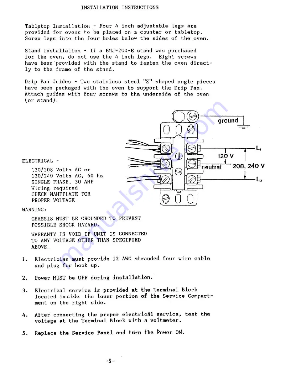 Southern Pride BMJ-200-E Instruction Manual Download Page 7