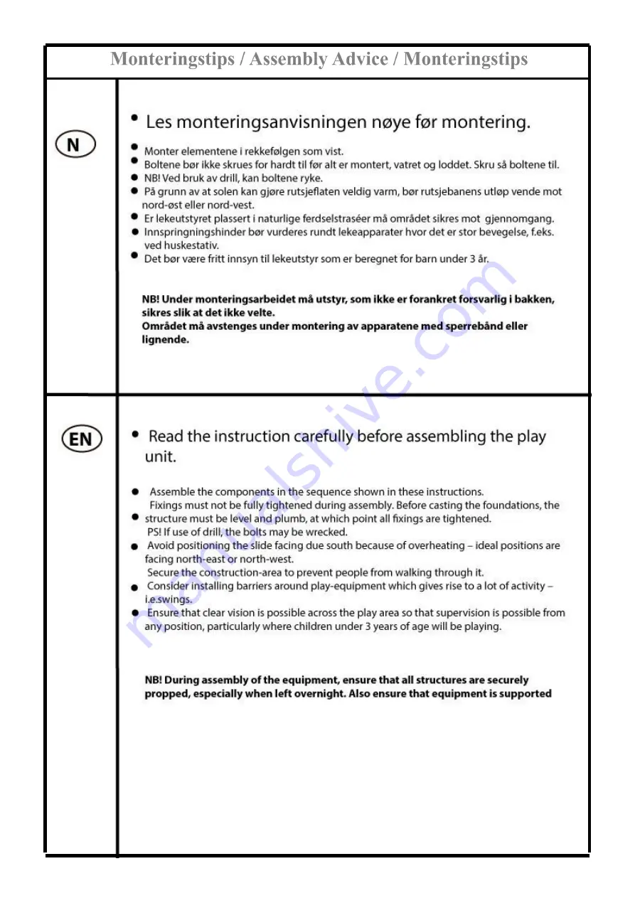 Sove 11-500-011 Assembly Instructions Manual Download Page 2