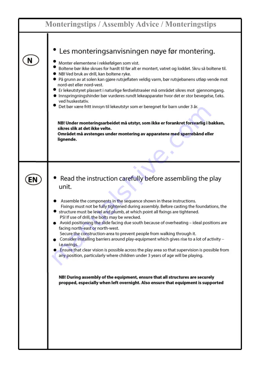 Sove 16-501-014 Assembly Instructions Manual Download Page 2