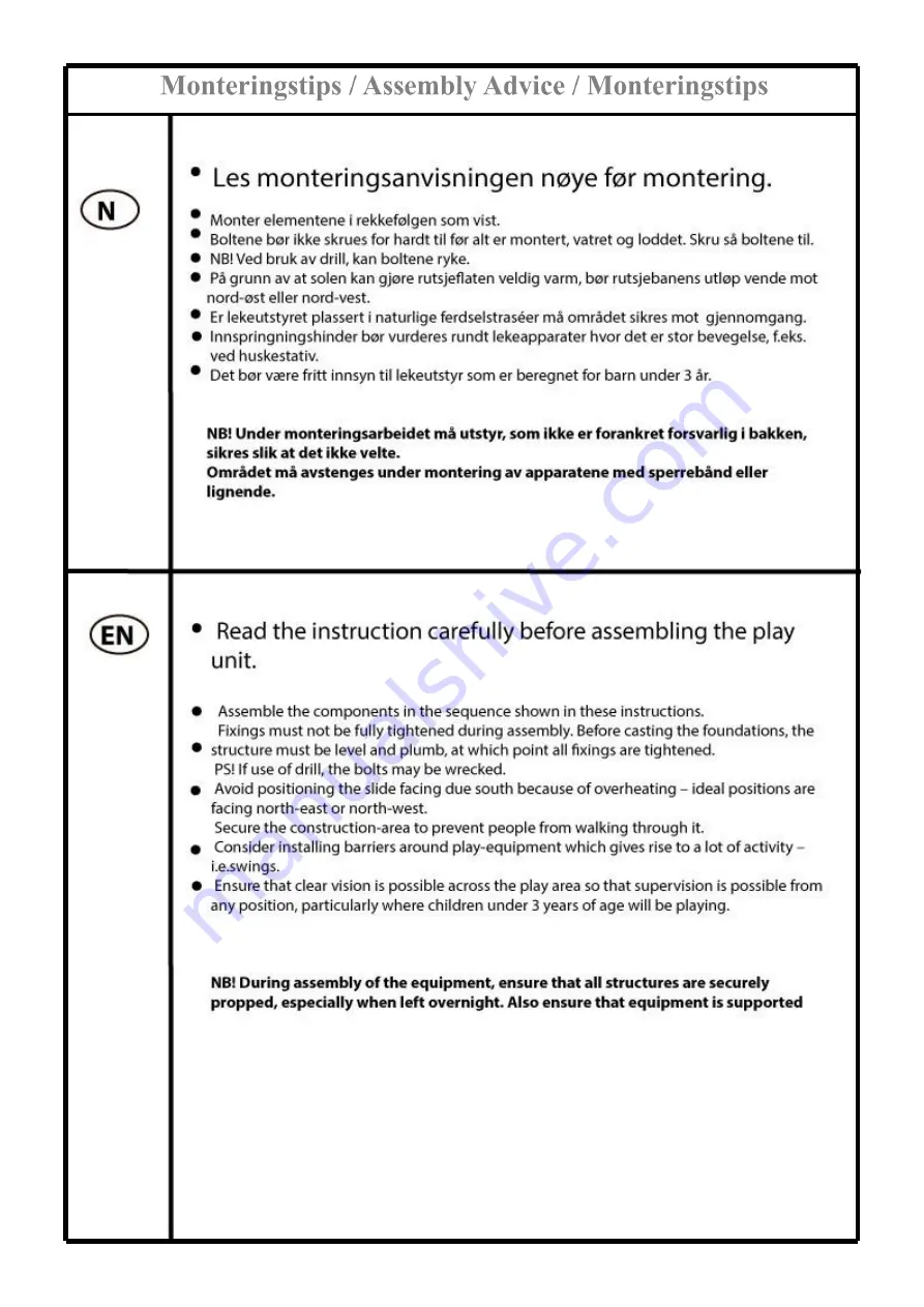 Sove 50-166-100 Assembly Instructions Manual Download Page 2