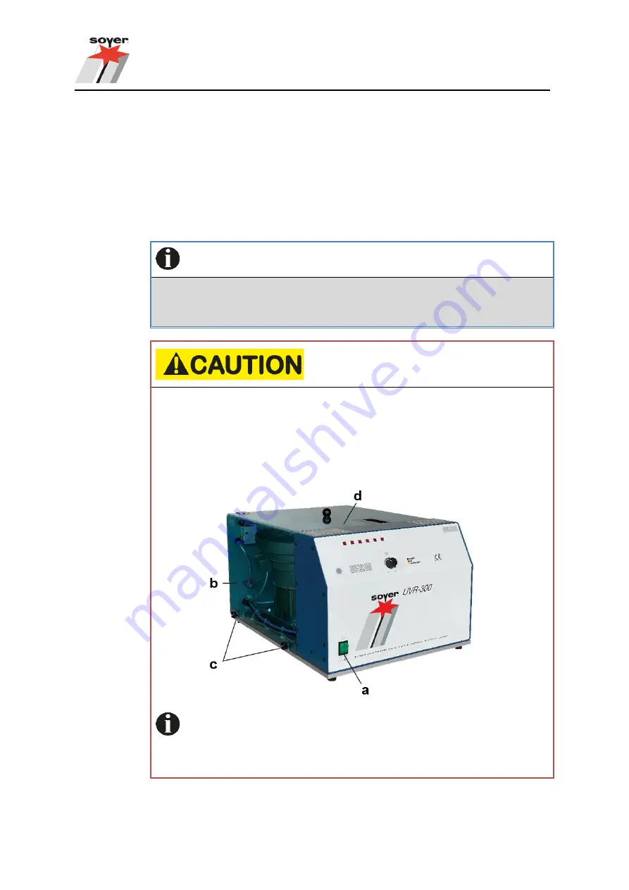 Soyer UVR-300 Operating Instructions Manual Download Page 36