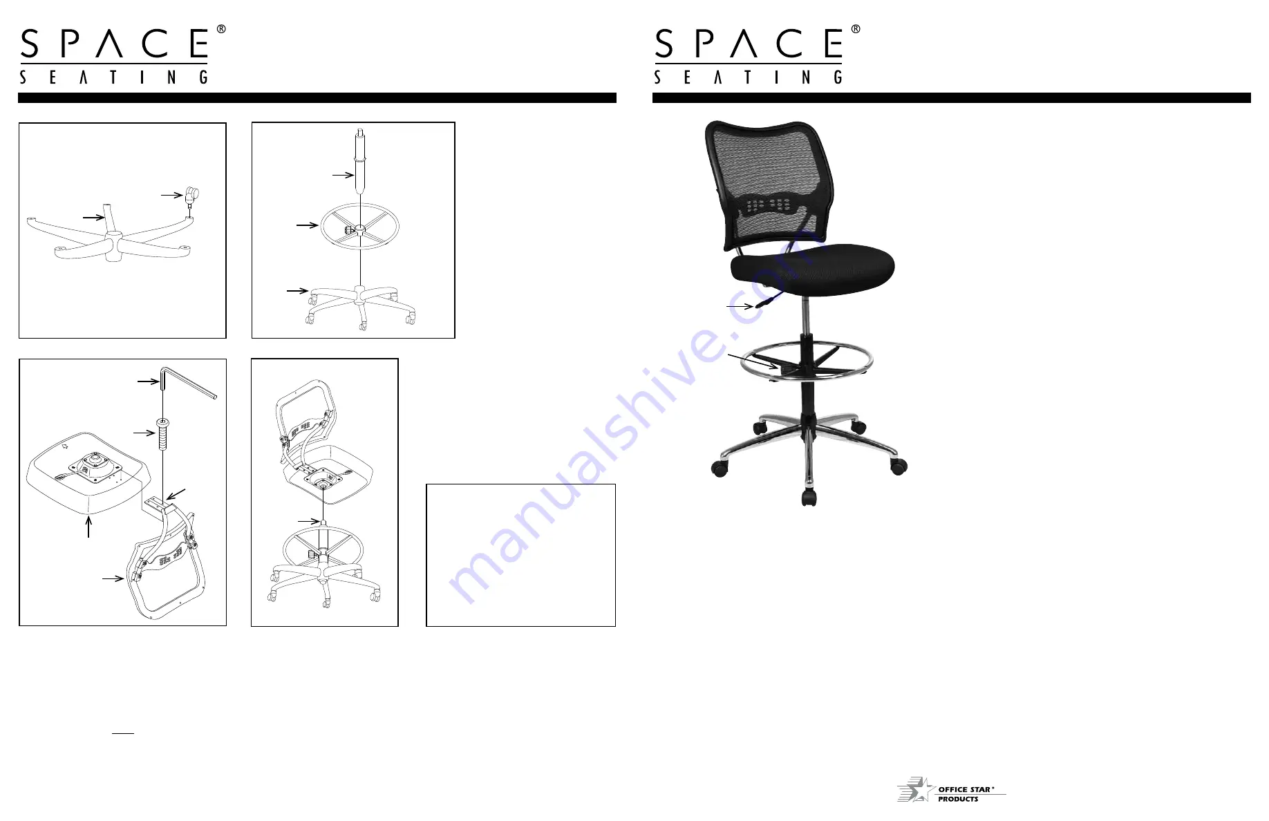 Space Seating 13-37P500D Operating Instructions Download Page 2