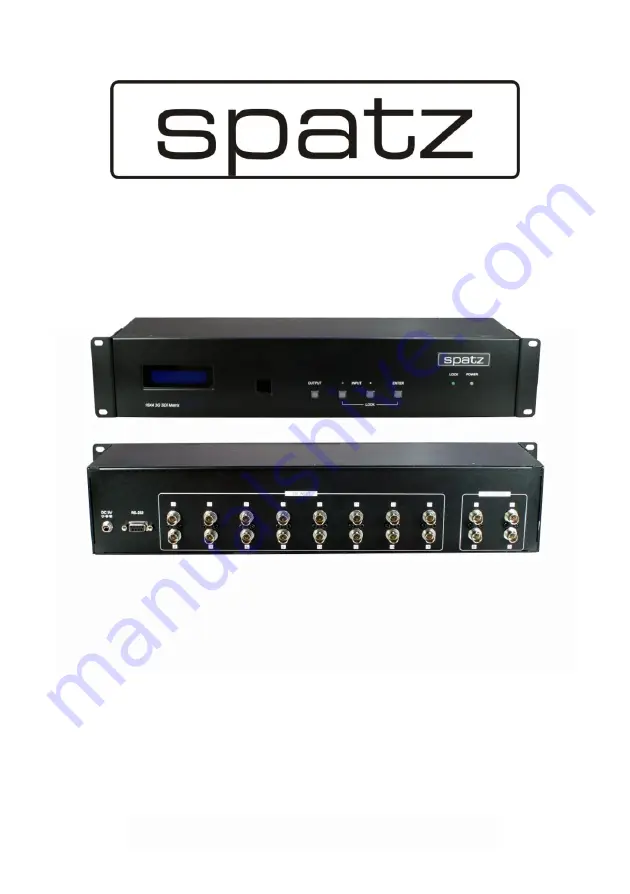 Spatz SDI-X164 Operation Manual Download Page 1