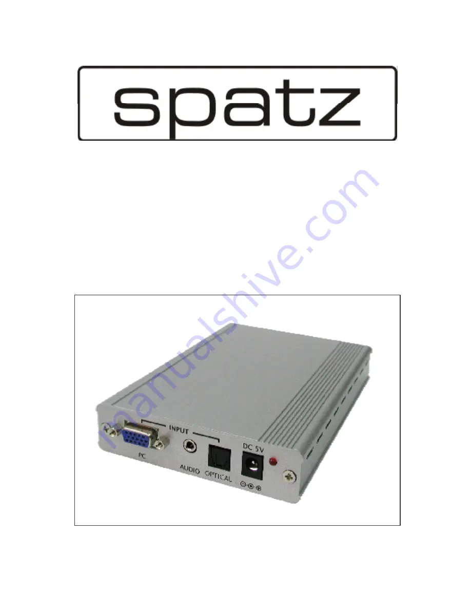 Spatz VGAHDMI Скачать руководство пользователя страница 1