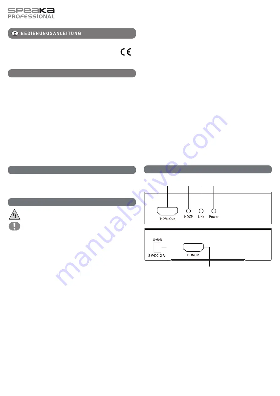 Speaka Professional 1360278 Operating Instructions Manual Download Page 1