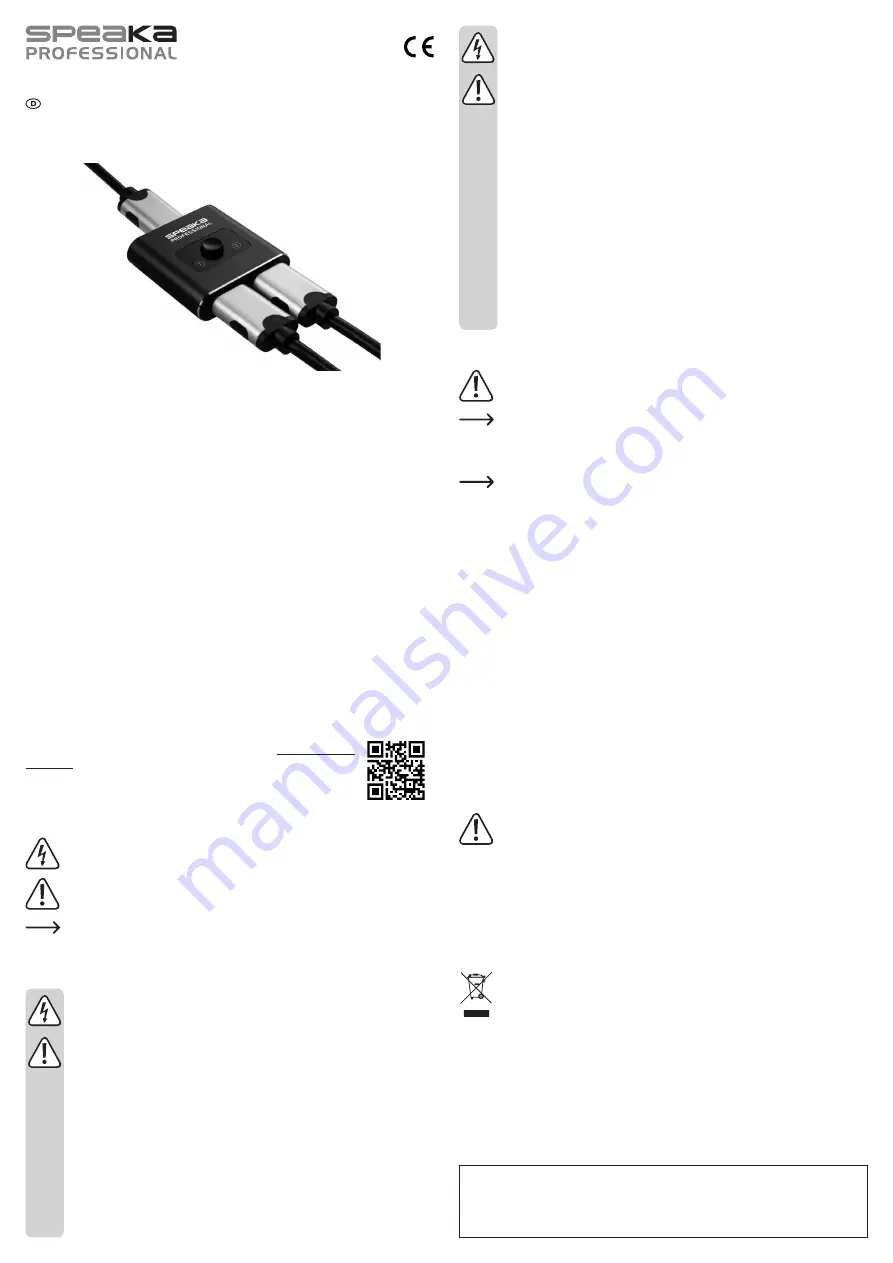 Speaka Professional SP-BDS-120 Operating Instructions Download Page 1