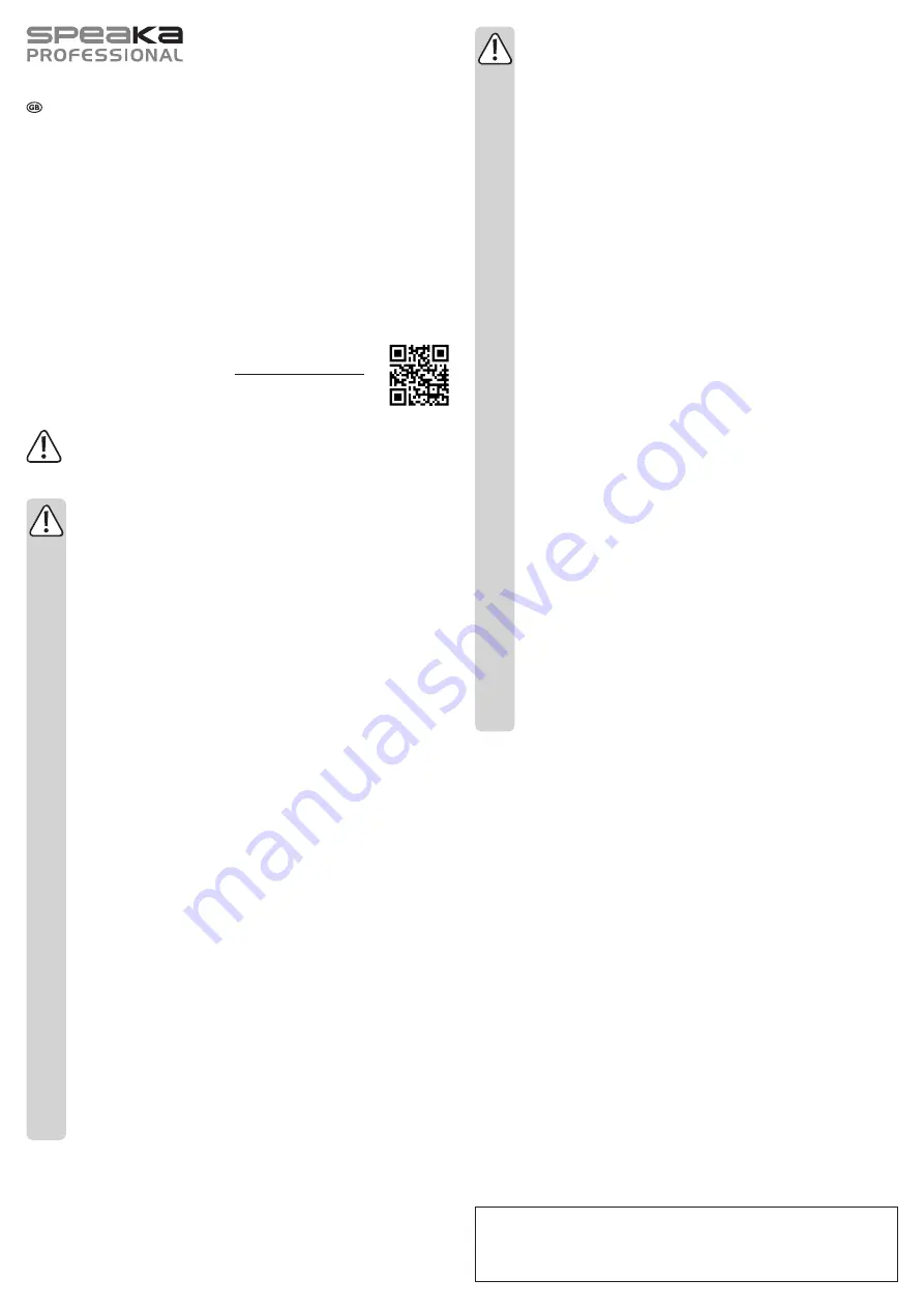 Speaka Professional SP-TVW-SLIDE01 Important Information Download Page 2