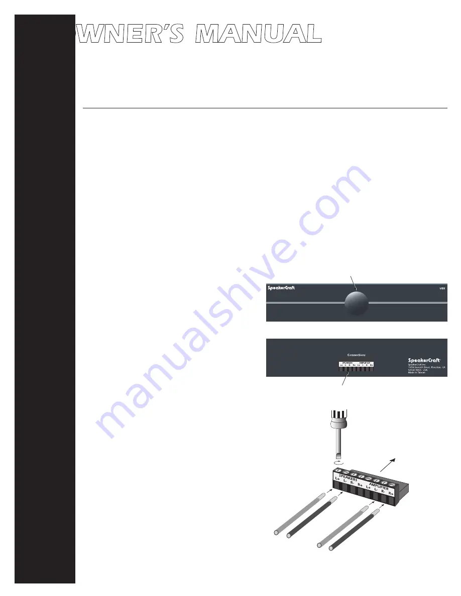 SpeakerCraft VBX Tabletop Owner'S Manual Download Page 1