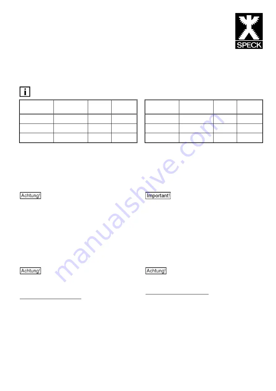 Speck UL500P Series Operating Instructions Download Page 1