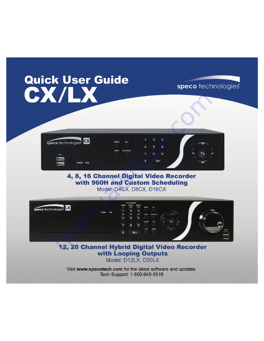 Speco D12LX Quick User Manual Download Page 1