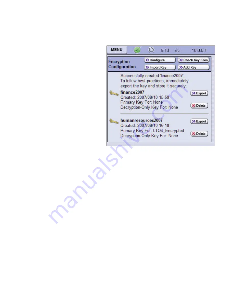 Spectra Logic BlueScale Encryption User Manual Download Page 106