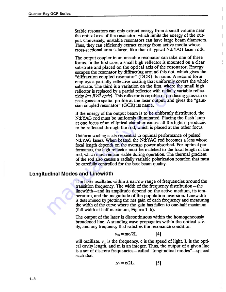 Spectra-Physics Quanta-Ray GCR-12 Instruction Manual Download Page 18