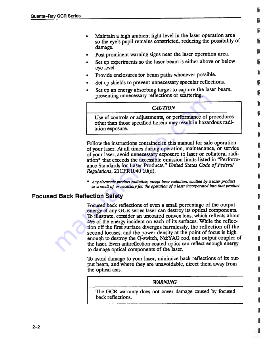 Spectra-Physics Quanta-Ray GCR-12 Instruction Manual Download Page 28