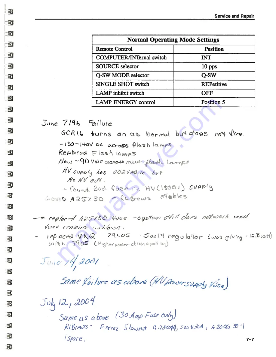 Spectra-Physics Quanta-Ray GCR-12 Instruction Manual Download Page 82