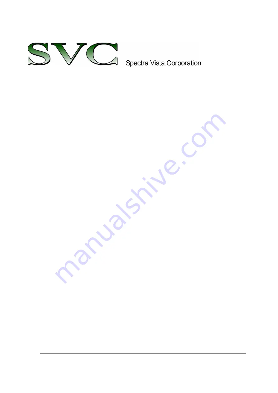 Spectra Vista Corporation SVC HR-1024i Скачать руководство пользователя страница 1