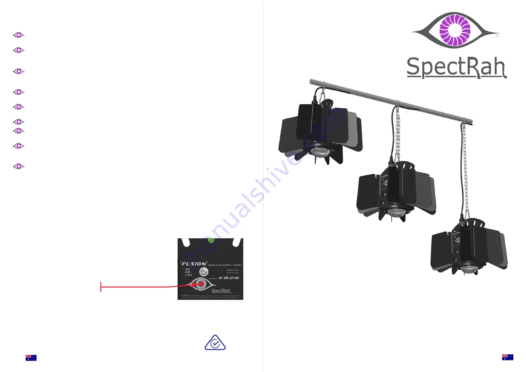 SpectRah Fusion ER2K GTE Installation & Operation Instructions Download Page 1