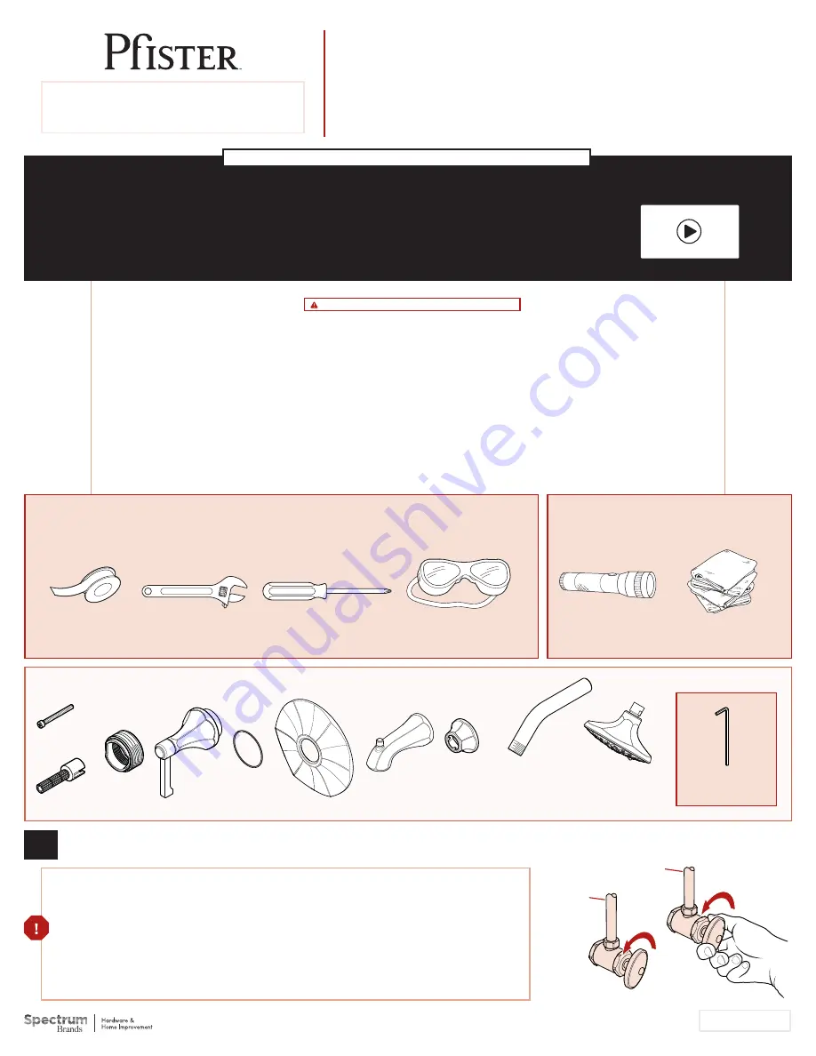 Spectrum Brands Pfister Arterra R89-XDE Скачать руководство пользователя страница 1