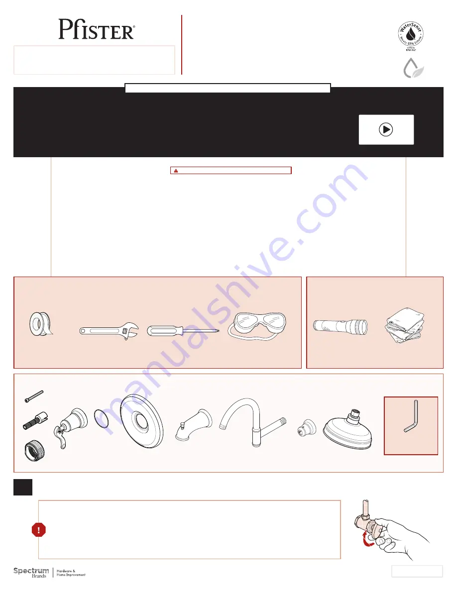 Spectrum Brands Pfister Ashfield LG89-XYP Quick Installation Manual Download Page 1