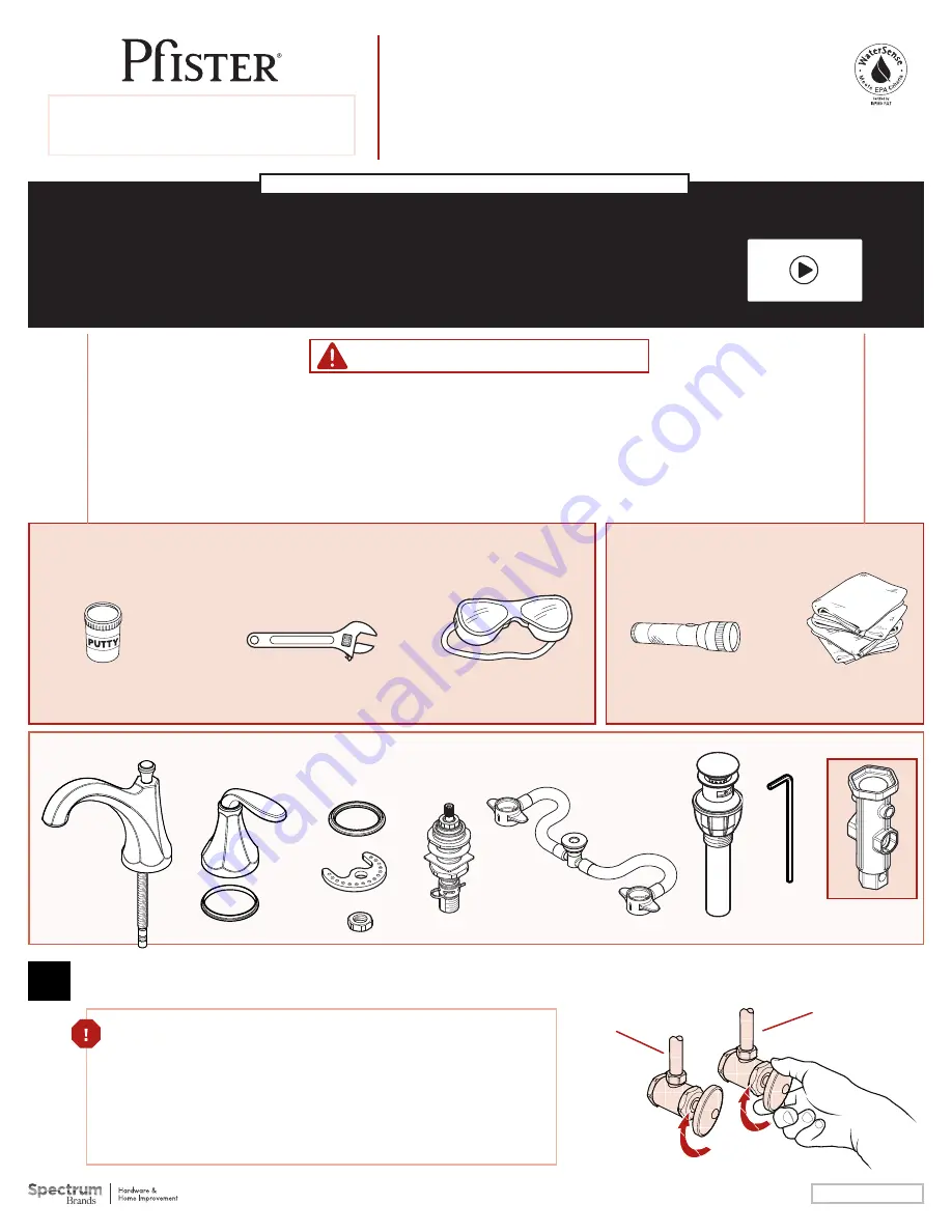 Spectrum Brands Pfister Designer F-049-DE Скачать руководство пользователя страница 1